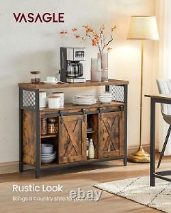 VASAGLE Buffet, Armoire de Cuisine, Placard de Rangement, avec 2 Portes Coulissantes de Grange